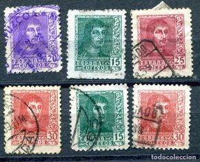 Sellos: Edifil 841/844 y las variantes. Fernando el Católico. Usados.